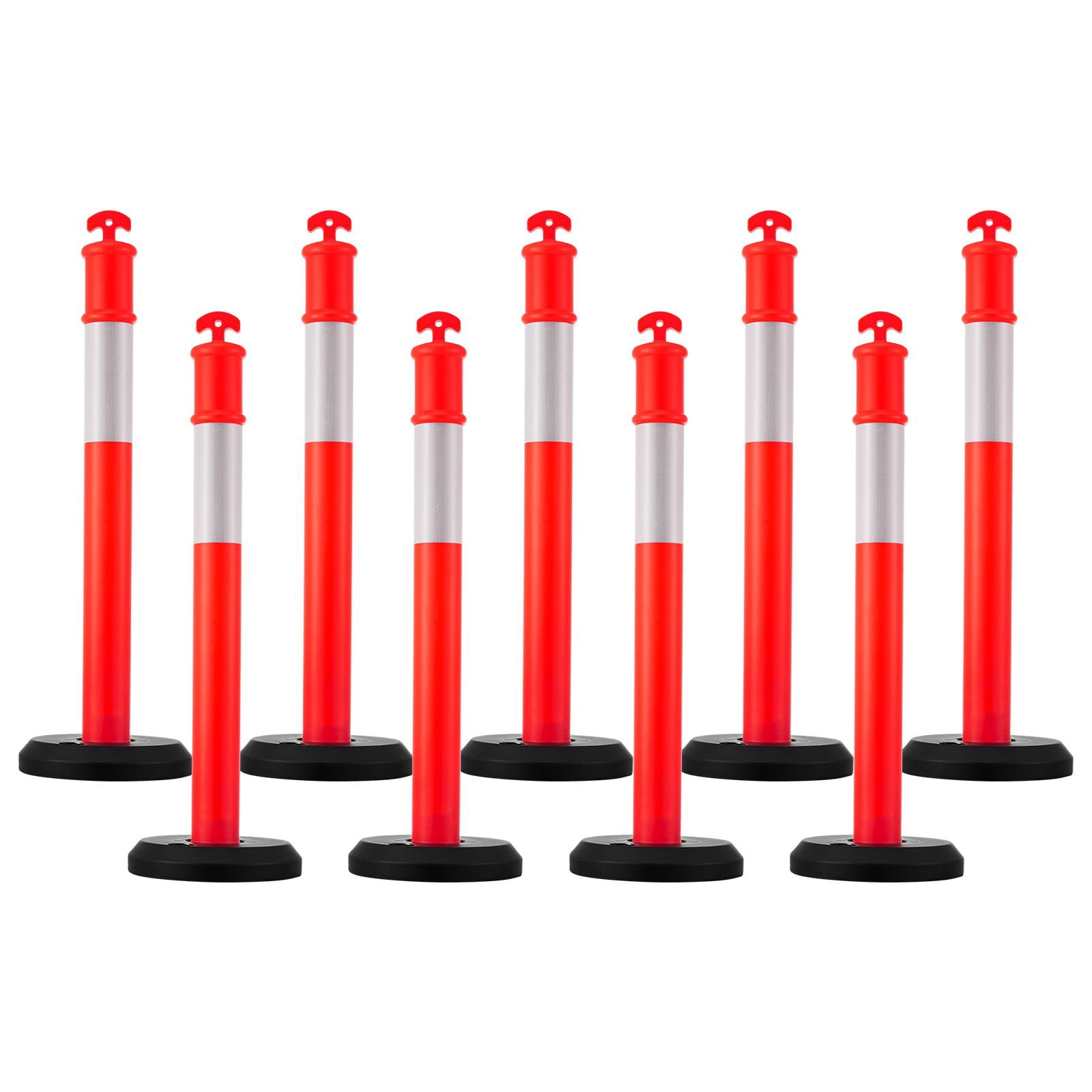 Weighted Posts Dranite 9-Pack 48-Inch Heavy-Duty Traffic Delineator Posts with ...