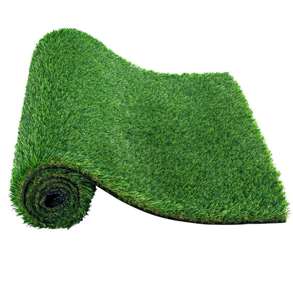 Dranite 4x6ft Artificial Grass Rug - 1.38" Thick Green Turf Mat with Drainage Holes, Easy Clean, Perfect for Patio/Entryway/Indoor Outdoor Use/Pet Mat