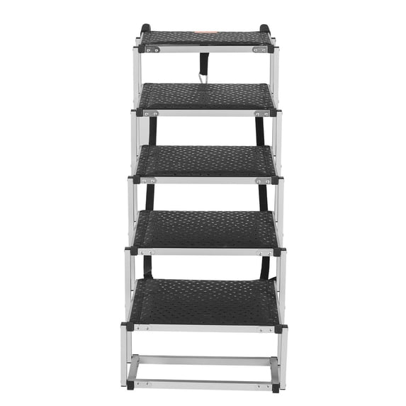 Dranite 5-Step Folding Dog Stairs for Cars, Aluminum Pet Steps Holds 150lbs