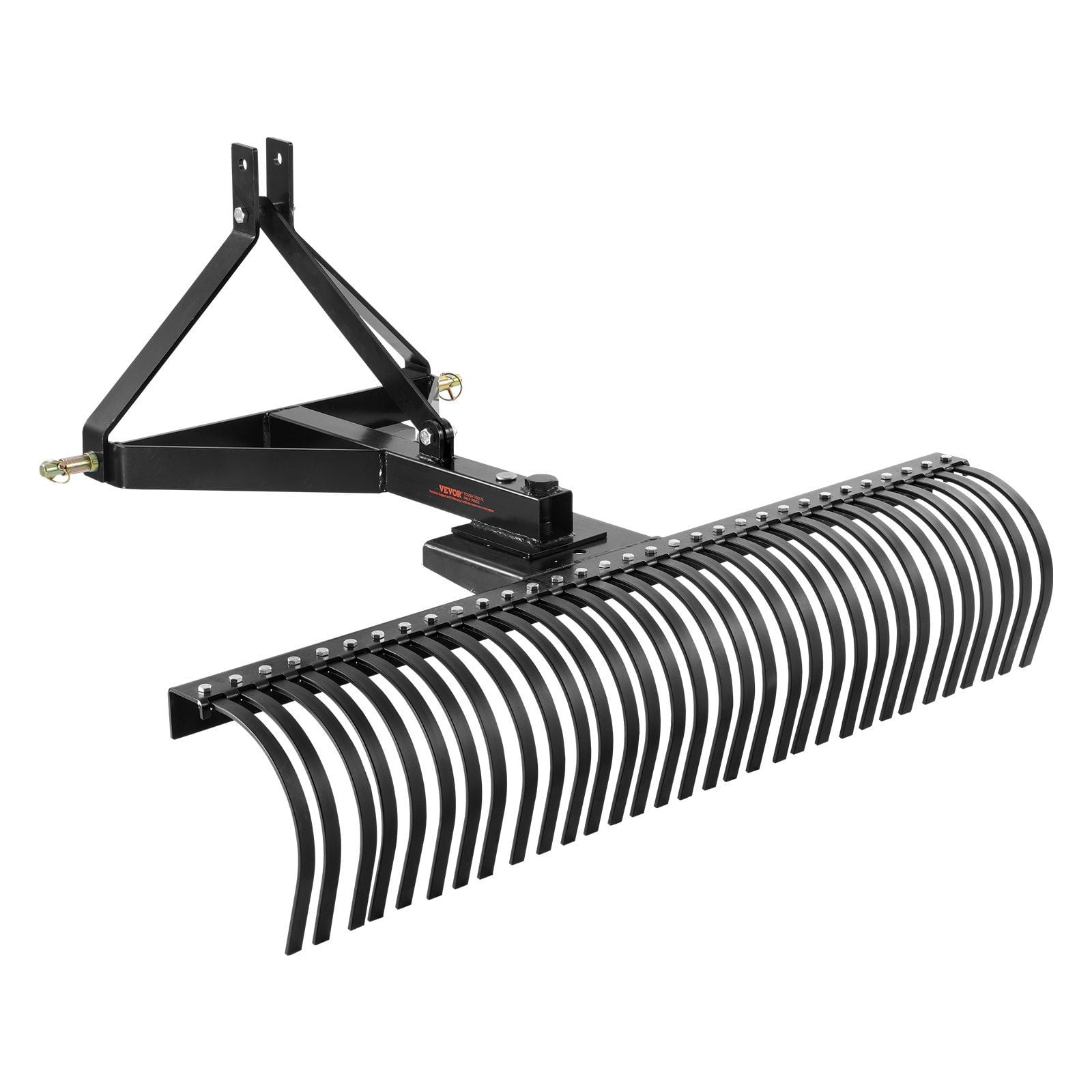 Dranite 60" 3-Point Hitch Thatch Rake – Tractor-Mounted Pull-Behind Dethatcher with 32 Steel Prongs