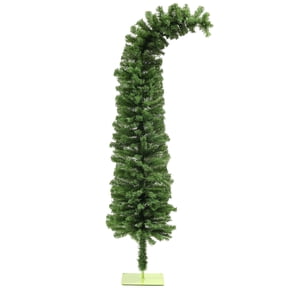 Dranite 6ft Bendable Whimsical Pencil Christmas Tree, Artificial Slim Xmas Tree with 400 Branch Tips and Metal Base, Green