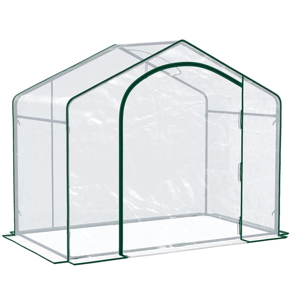 Dranite 6x3x6ft Walk-in Greenhouse, PVC, Steel, Zip Door, Top Vent