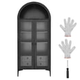 thumbnail image 1 of Dranite 70" Arched Glass Display Cabinet, 4-Tier Curio Cabinet for Collectibles, Shelves, 1 of 11