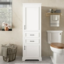 Dranite 71" H Tall Bathroom Storage Cabinet w/ 1 Barn Doors and 3 Drawer, Narrow Storage Unit