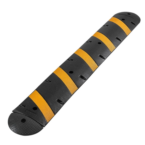 Dranite 72"Rubber Speed Bump for Driveway, 2-Channel,Holds 22000 lbs,Screws Cable Ramp