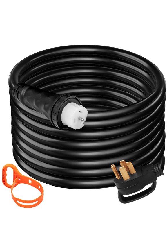 75 Ft 50 Amp Heavy Duty Generator Extension Cord, 6/3+8/1 AWG, 125V/250V with NEMA L14-50P, SS2-50R & CS6364 Twist Lock Connectors