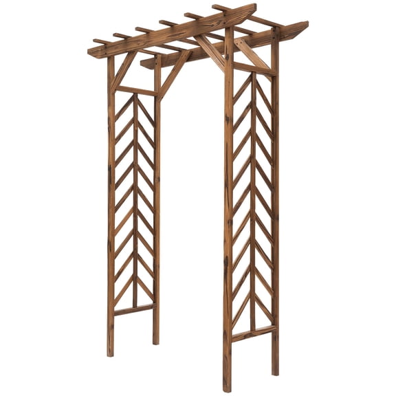 Dranite 79" Fir Arbor Trellis, Pergola, Climbing, Stained