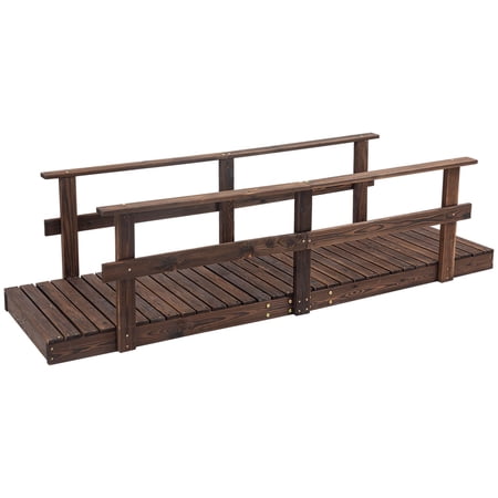 Dranite 7ft Stained Pine Garden Bridge, Pond & Creek