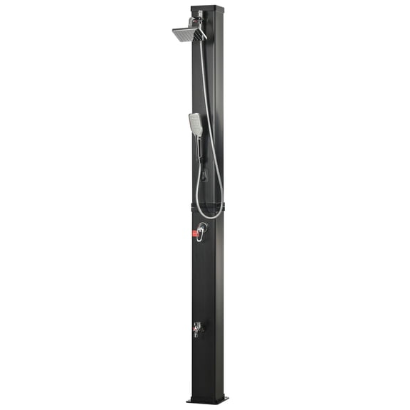 Dranite 7ft Tall Solar Shower for Outdoor, 10.6 Gallon Tank with 360 Rainfall & Handheld Combo