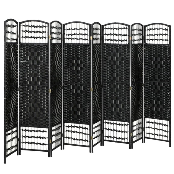 Dranite 8-Panel Folding Room Divider, Portable Privacy Screen, Wave Fiber Room Partition for Home Office