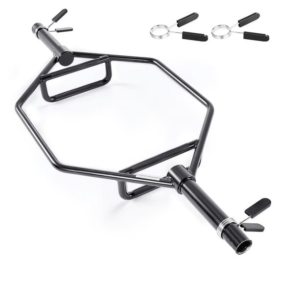 Dranite 800LB Black Hex Trap Bar for Weightlifting, 2-Inch Knurled Barbell for Home Gym, Perfect for Deadlifts, Squats, Shrugs, and Overhead Presses