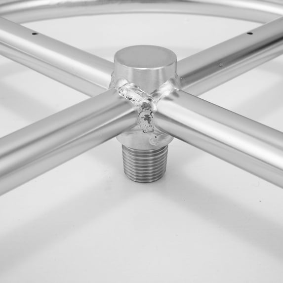 Dranite 92K BTU Fire Pit Pan - 24 Inch Round Stainless Steel Gas Burner