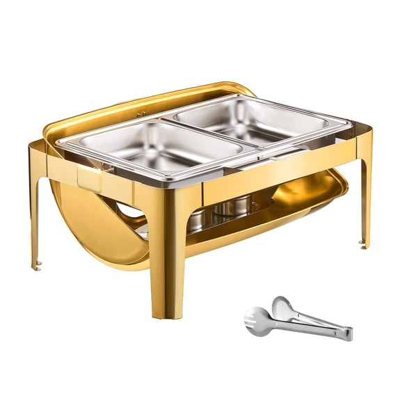 Dranite 9Qt Rectangle Chafing Dish Set Complete,Chafer for Buffet with Water Pan,Clip