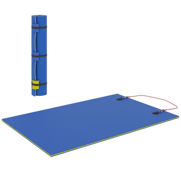 Dranite 9x6 ft Lily Pad Water Mat Floating Pad for 2 Adults, Lake, Pool Blue