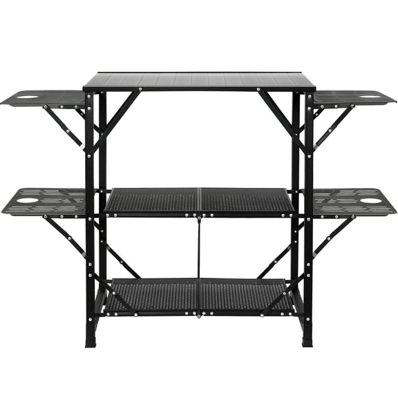 Dranite Aluminum Camp Kitchen Table - Portable Cook Station with Carrying Bag