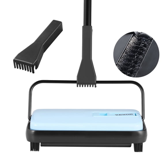 Dranite Carpet Sweeper for Pet Hair, 300ml Large Dustbin, 6.7" Cleaning Path, Easy-Empty Design for Home, Office, Hard Floors & Carpets (Blue)