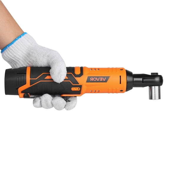 Dranite Cordless Electric Ratchet Wrench Set, 3/8" Drive 33 ft-lbs 240 RPM, with 2 Batteries, Charger & 32-Piece Sockets Kit