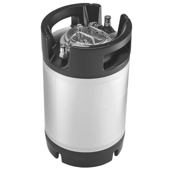 Dranite Corny Keg 2.5 Gallon, Ball Lock Home Brew Keg Set of 2, SUS304 Stainless Steel Cold Brew Coffee Keg with Double Handles & Protective Rubber Base, Homebrewing Equipment for Beer Party