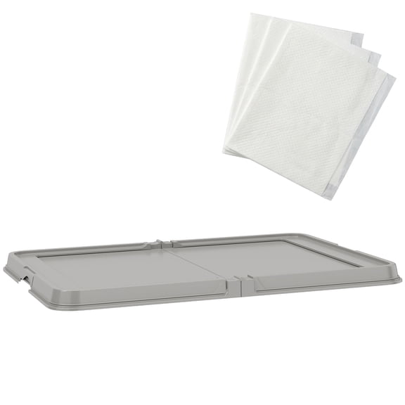 Dranite Dog Litter Box with Pee Pad Holder, 33.9" x 24.4", Includes 3 Disposable Pads