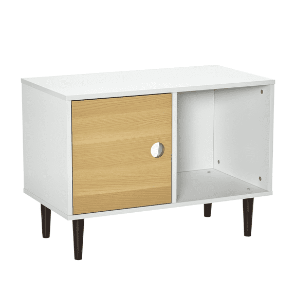 Dranite Elevated Wooden Cat House & Side Table, Cushion, Storage