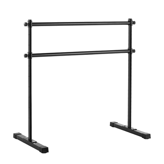 Dranite Freestanding 4 Ft Double Ballet Barre, Adjustable Height Anti-Wobble Portable Dance Stretching Bar for Home, Studio, Pilates & Balance Workout