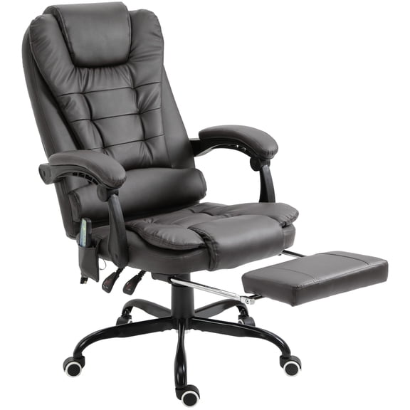 Dranite Gray Executive Office Chair, Vibration Massage Reclining Desk Chair with Adjustable Height