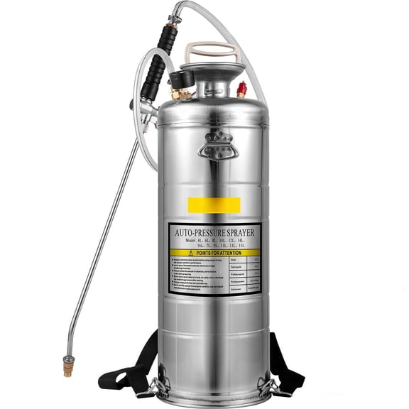 Dranite Hand Pump Garden Sprayer 3.5Gal, 20in Wand & 3FT Hose, Adjustable Nozzle