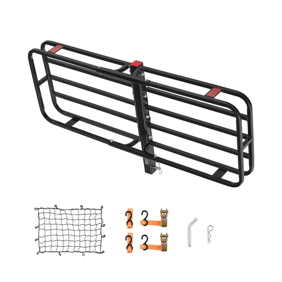 Dranite Heavy Duty 500 lbs Hitch Mount Cargo Carrier, Foldable Design with Cargo Net