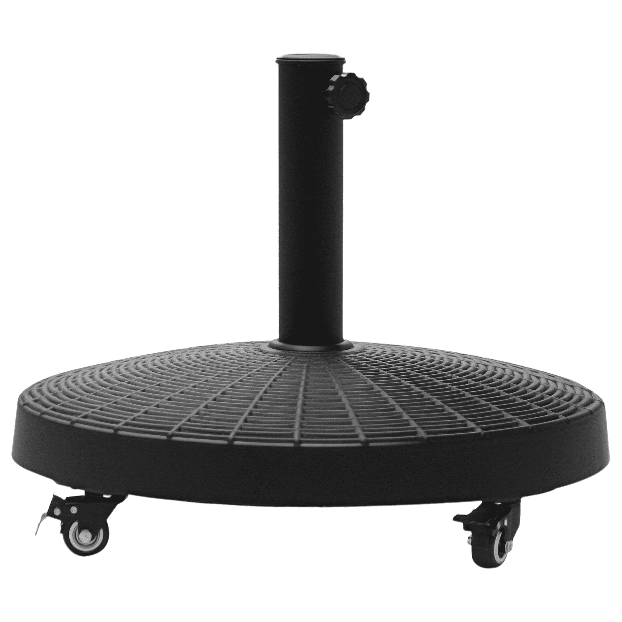 Dranite Heavy Duty Umbrella Stand, 50 lbs Patio Market Base for 1.5" or 2" Poles, Outdoor Deck Stand, Black
