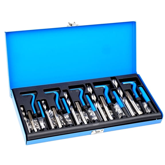 Dranite Helicoil Thread Repair Kit SAE UNC 131 Piece Includes 1/4", 5/16", 3/8", 7/16", 1/2" Inserts and Tools