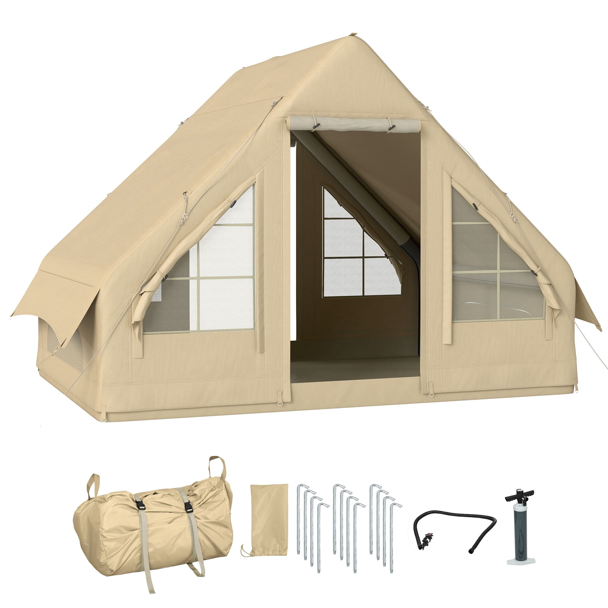 Dranite Inflatable Camping Tent with Hand Pump – 4 Season Weatherproof Blow Up Tent