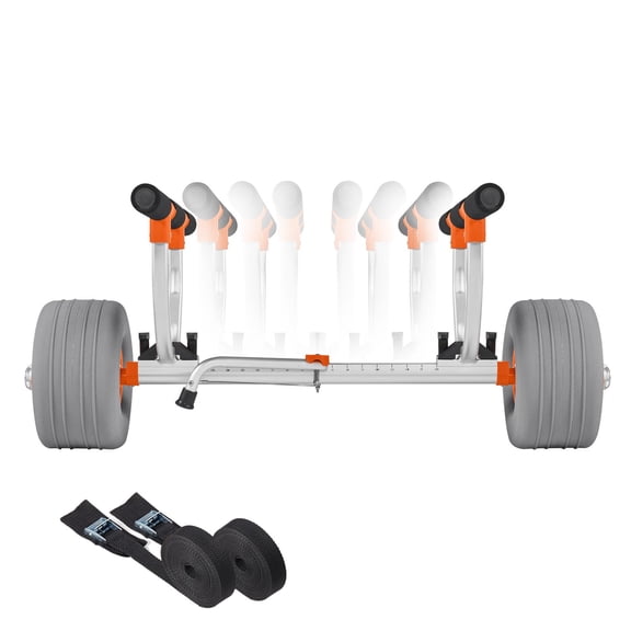 Dranite Kayak Cart 12" Inflatable 350lb - 2 Straps, Quick Fold