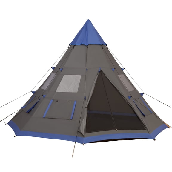 Dranite Large 6-Person Metal Teepee Tent, Weatherproof, Portable, Carry Bag
