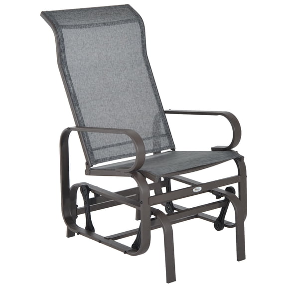 Dranite Lightweight Outdoor Gliding Rocking Chair, Smooth Swing Patio Chair for Backyard Porch, Gray