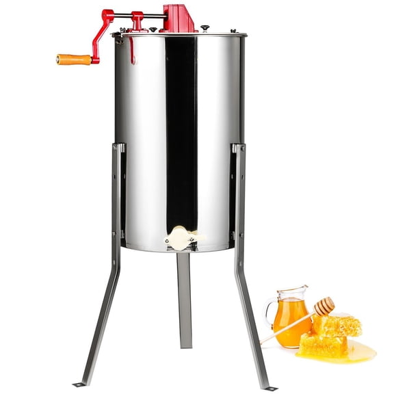Dranite Manual 3-Frame Honey Spinner, Stainless Steel Extractor with Lid for Apiary Use
