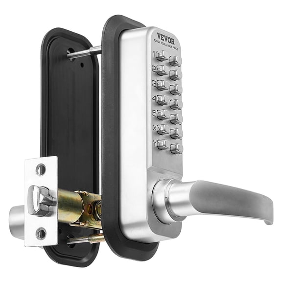 Dranite Mechanical Keyless Entry Door Lock with Handle, 14-Key Backup, Weatherproof Stainless Steel Keypad Deadbolt for Outdoor Gate, Fence, Garage, Yard, Home & Office