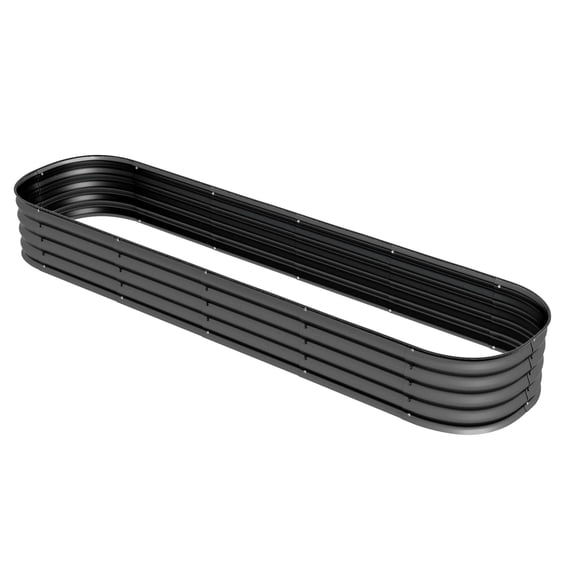 Dranite Metal Raised Garden Bed Kit, 7.9ft Dark Gray Galvanized Planter Box