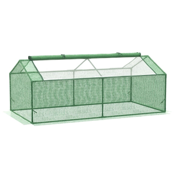 Dranite Mini Greenhouse 71x36x28in Large Zipper Windows Green
