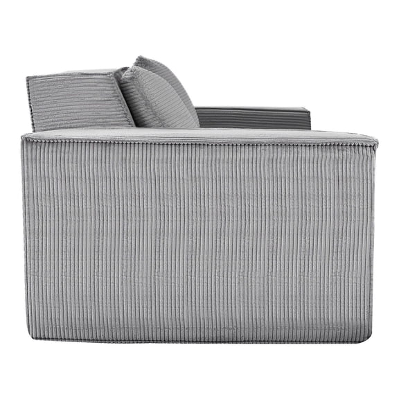 Dranite Modern 63" Loveseat Sofa with Pocket Spring Cushions, Soft Corduroy Fabric, Ready-to-Use 2-Seater for Small Space, Gray