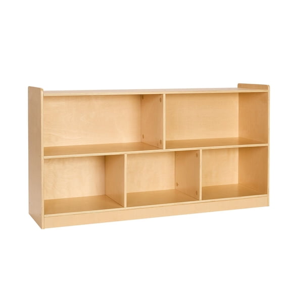 Dranite Montessori 5-Section Kids Bookshelf Toy Storage Organizer Display Cabinet 45 Inch Wide Brown