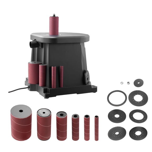 Dranite Oscillating Spindle Sander 2000RPM, Benchtop Sander with 6 Spindle Sleeves (1/2"-3"), 0.59" Stroke, Dust Port for Woodworking, Furniture & Crafts Sanding, DIY Projects