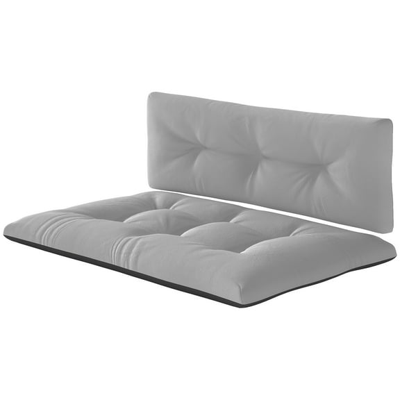 Dranite Outdoor 2-Seater Replacement Cushion - 3.9" Thick, Tufted, Light Gray