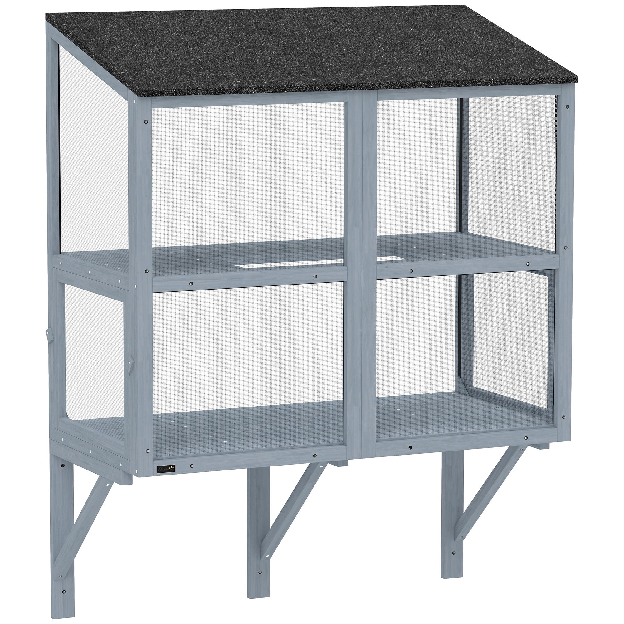Dranite Outdoor Cat Enclosure Window Box, 39.4"L Gray Waterproof Roof Catio