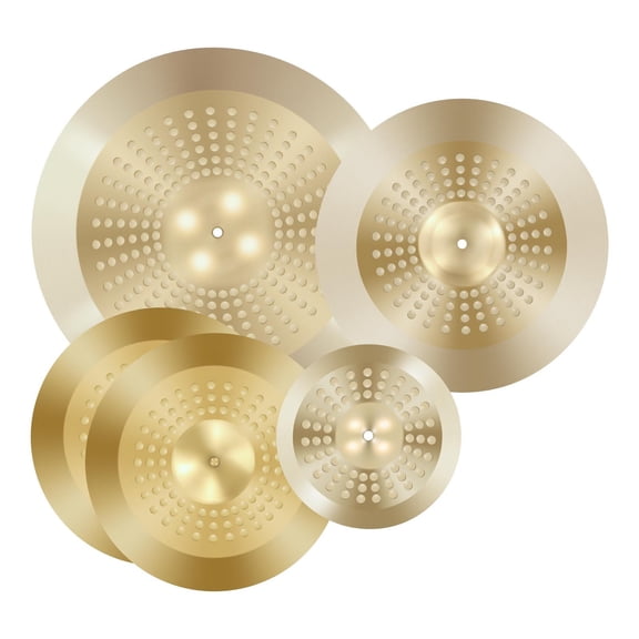 Dranite -Piece Cymbal Set Bundle for Drum Kits: 10 Inch Hi-Hat, 14 Inch Crash, 16 Inch Crash, 20 Inch Ride Cymbals | All-in-One Drumming Essentials