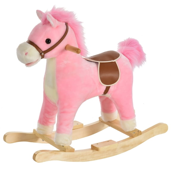 Dranite Plush Rocking Horse & Chair, Sounds, Wood Base, 3-6Y