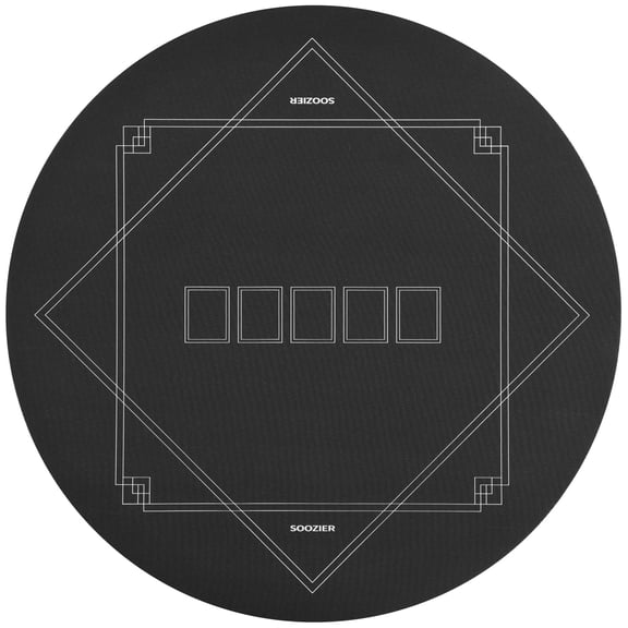 Dranite Poker Mat Texas Hold'em Poker Table Top with Non-Slip Bottom Black