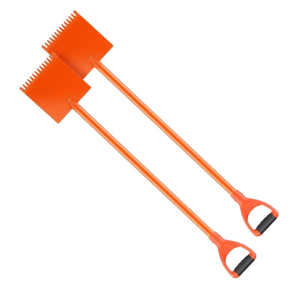 Dranite Roofing Shovel 2-Pack, Heavy-Duty 45# Steel D-Grip Shingle Remover with Nail Puller, Lightweight Design for Fast Roof Tear Off, Commercial & Residential Roofing Tool, Orange
