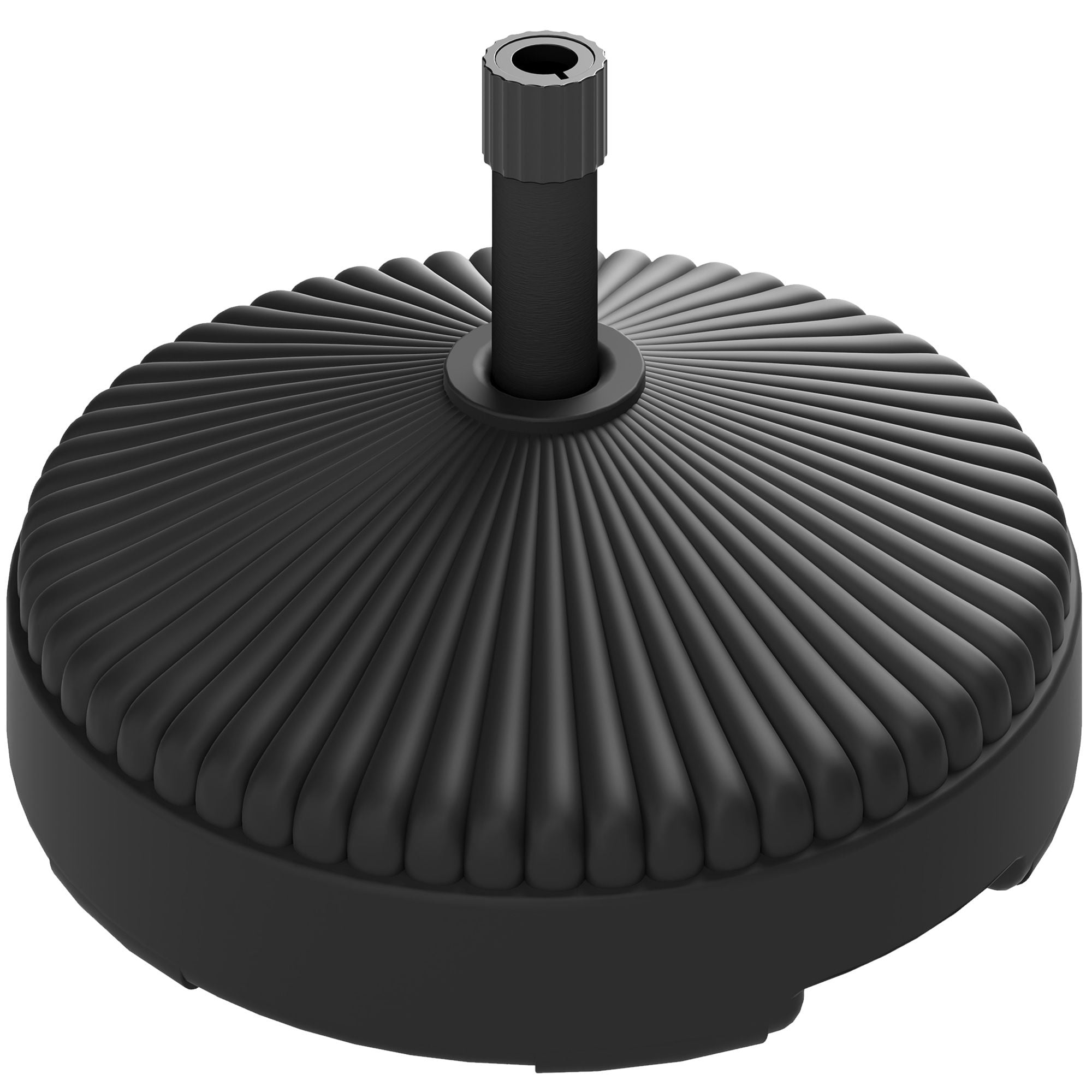 Dranite Round Patio Umbrella Base Holder, Heavy Duty Outdoor Umbrella Stand Base, Filled Up to 62lbs with Sand or 51lbs with Water for Garden, Poolside, Black