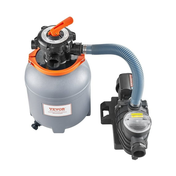 Dranite Sand Filter Pump System for Above Ground Pool, 12 Inch, 3000 GPH,1/2 HP, 6-Way Valve, with Strainer Basket, Easy Setup, Krystal Clear Brand