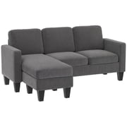 Dranite Sectional L-Shaped Sofa with Reversible Chaise, Dark Gray